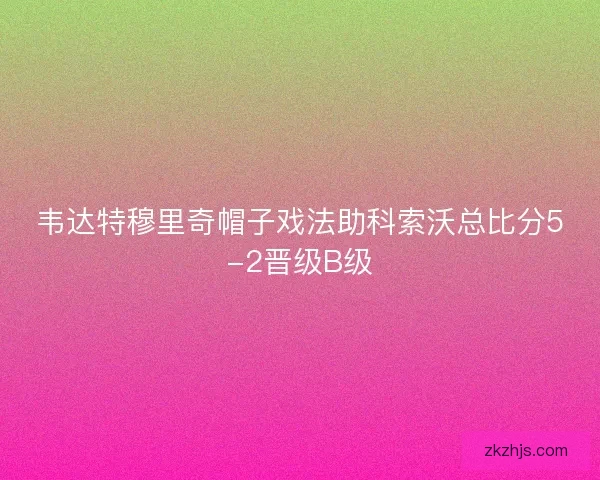 韦达特穆里奇帽子戏法助科索沃总比分5-2晋级B级