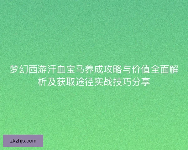 梦幻西游汗血宝马养成攻略与价值全面解析及获取途径实战技巧分享 梦幻西游汗血宝马养成攻略与价值全面解析及获取途径实战技巧分享